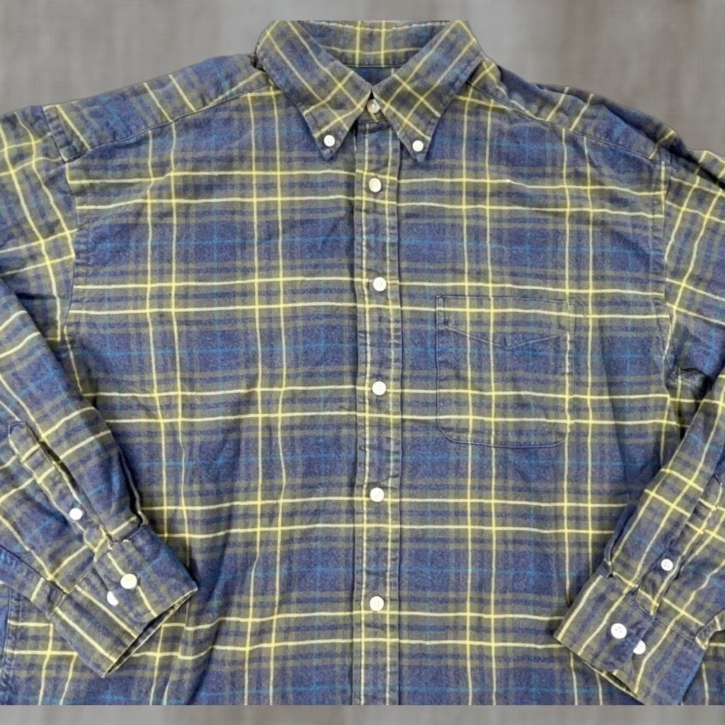 Banana Republic VINTAGE Banana Republic Button-Up Shirt Men Large Blue Green Flannel Plaid/Check Casual Workwear - Mens Size US L / EU 52-54 / 3 - 1 Thumbnail