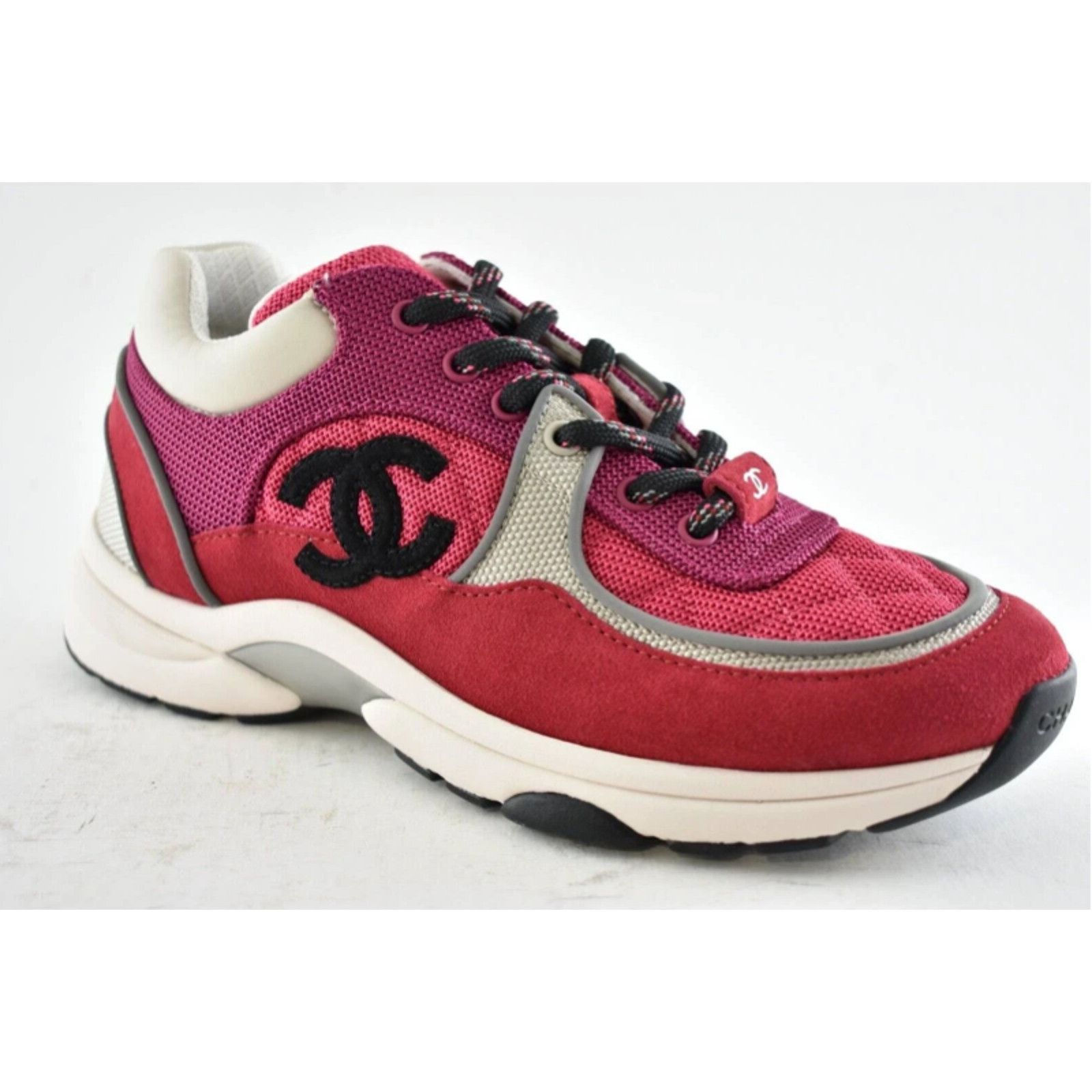 Chanel 21B CC Logo Tie Flat Runner Trainer Sneaker 39.5 Size US 9.5 / IT 39.5 - 3 Thumbnail
