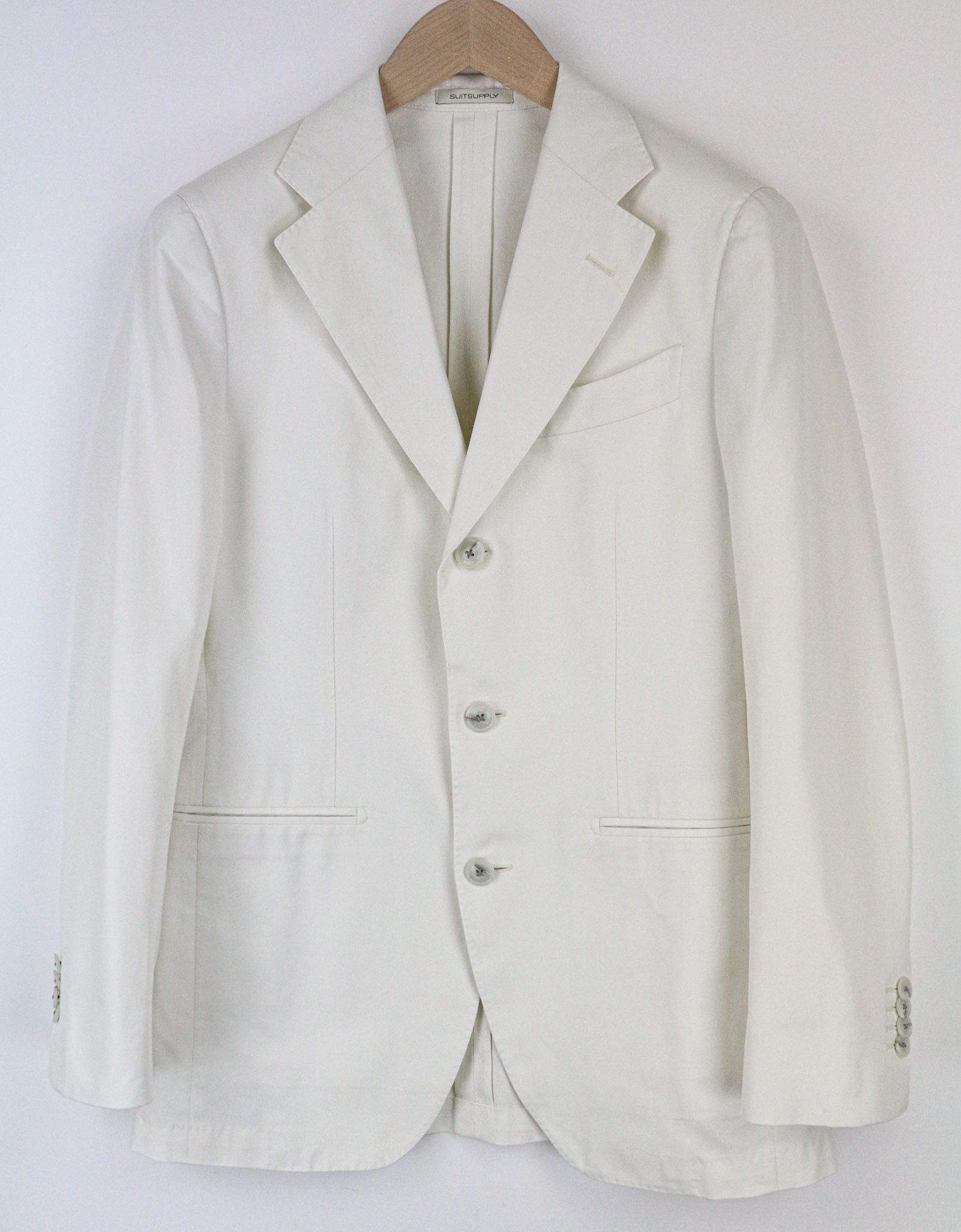 Suitsupply HAVANA UK34R Off-White Slim Cotton 2 Piece Suit 73527 Size 34R - 2 Thumbnail
