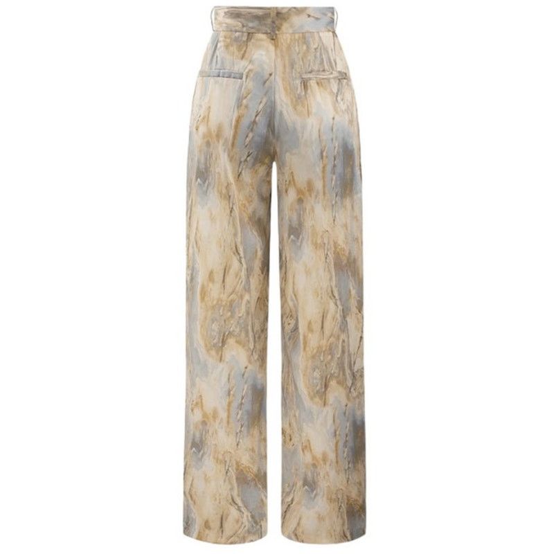 Other Marble Print High Waisted Full-Length Straight Leg Pants Size 28" / US 6 / IT 42 - 4 Thumbnail
