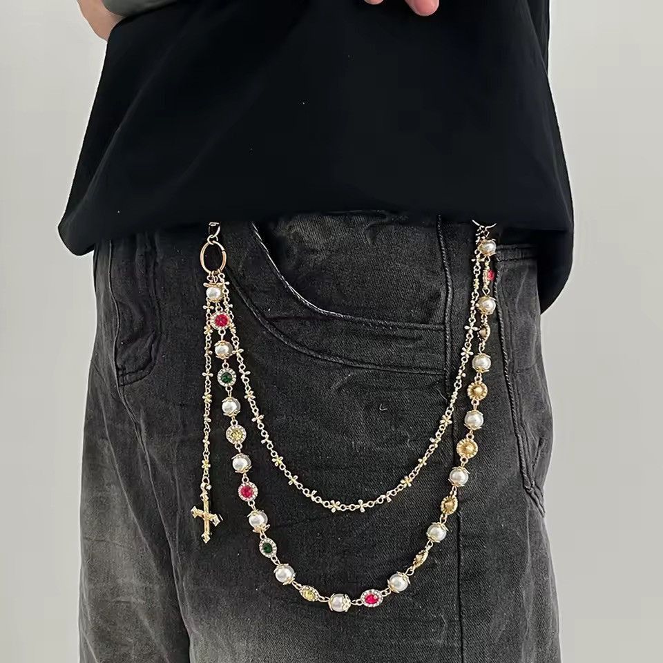 Jewelry Streetwear Punk Gold Color Keychain Pants Chain Size ONE SIZE - 1 Thumbnail