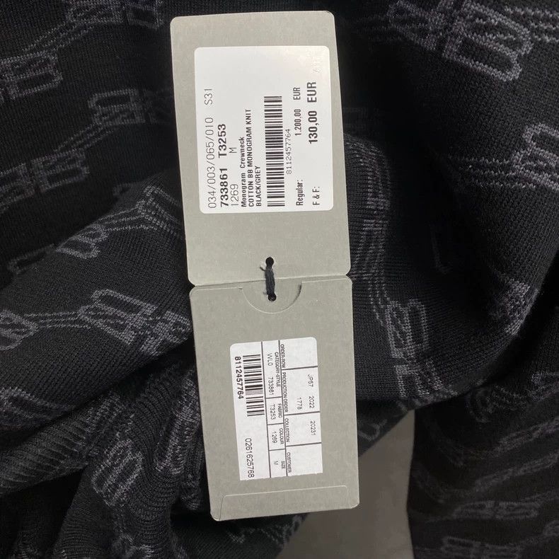Balenciaga Balenciaga Black Logo Knit Sweater-2505 Size US M / EU 48-50 / 2 - 7 Thumbnail