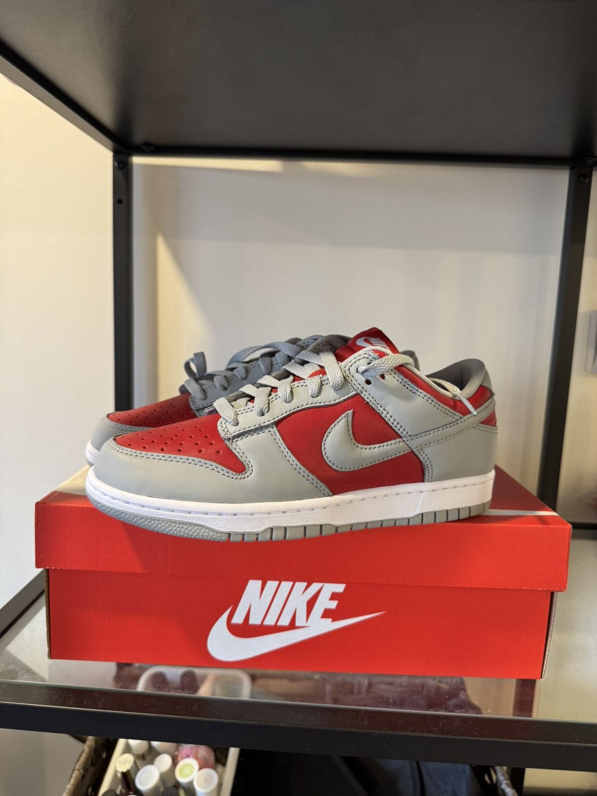 Nike Dunk Low Varsity Red Silver Grey Red Deadstock Sneakers