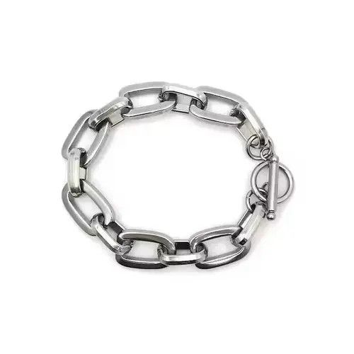 Japanese Brand Link Chain Bracelet 2000s Chrome Y2K Punk Skater Grunge Size ONE SIZE - 1 Thumbnail