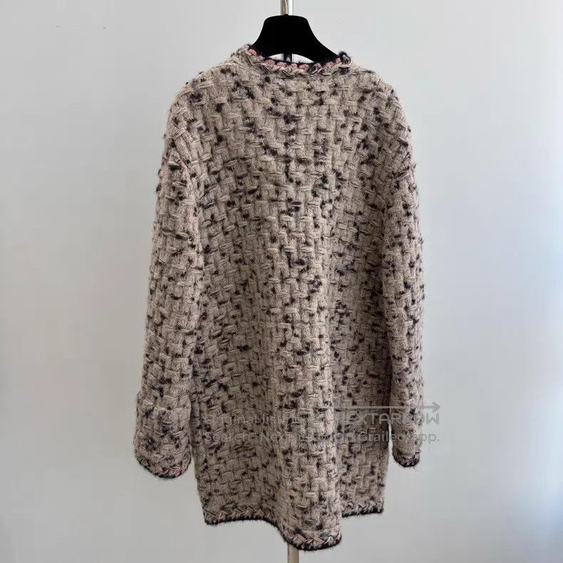 Chanel Chanel Autumn and winter milk tea pink blended cashmere kn Size S / US 4 / IT 40 - 2 Thumbnail