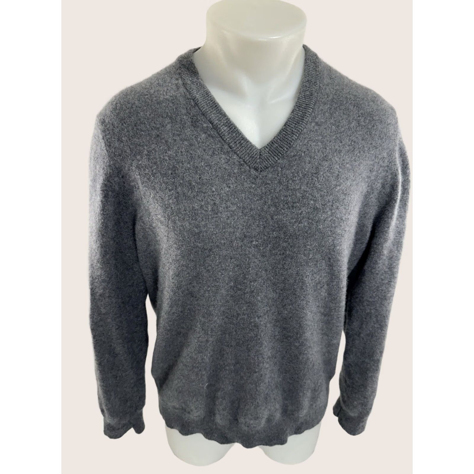 Brooks Brothers BROOKS BROTHERS - SCOTTISH CASHMERE Wool Sweater V-Neck XL Men Gray Pullover Knit Mens XL Cashmere Size US XL / EU 56 / 4 - 1 Thumbnail
