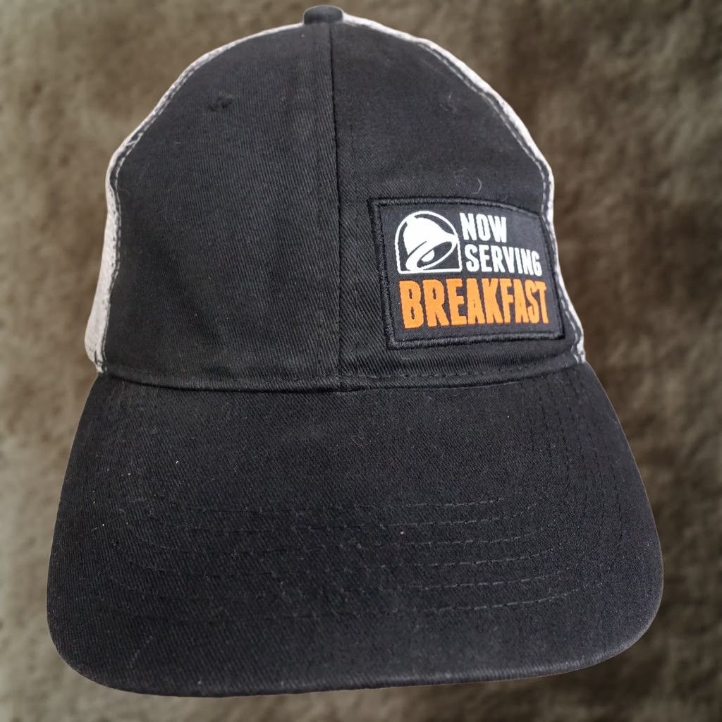 Bell TACO BELL Hat One Size Black LOGO NOW SERVING BREAKFAST WORK EMPLOYEE SNAPBACK BASEBALL CAP Size ONE SIZE - 1 Thumbnail