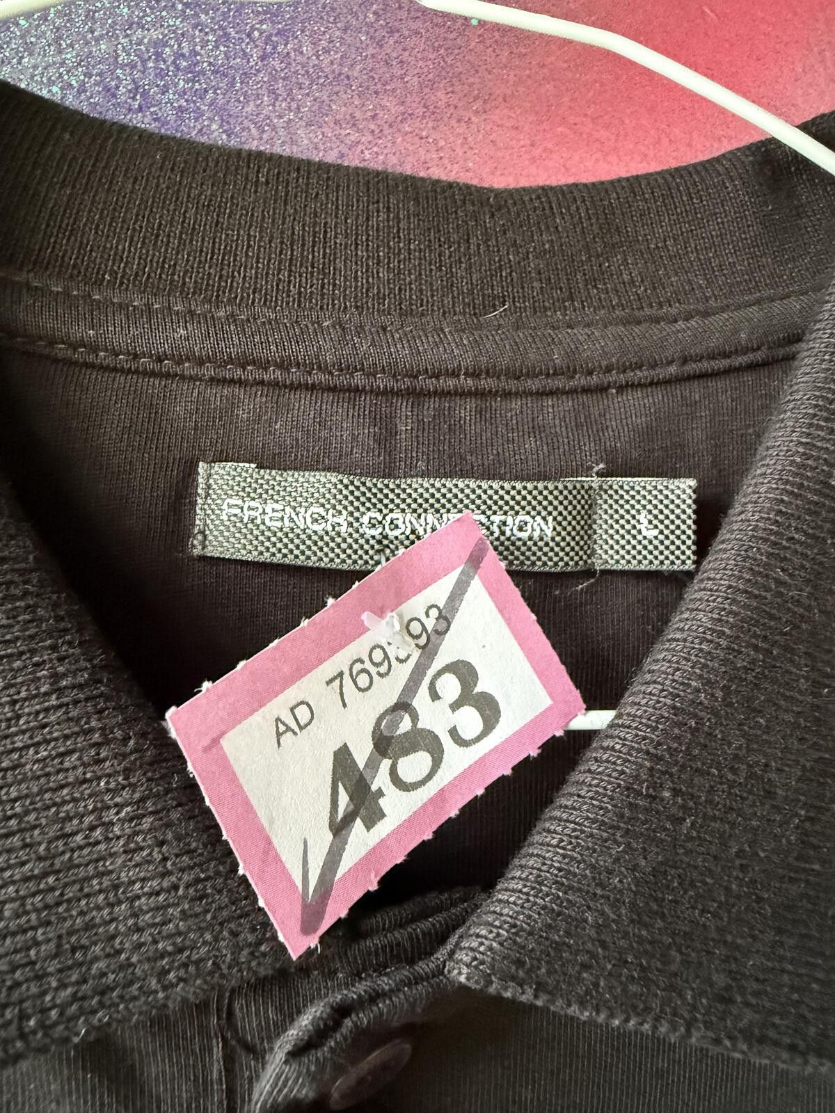Other French Connection Black Embroidered Crest Logo Polo Shirt Size US L / EU 52-54 / 3 - 2 Thumbnail