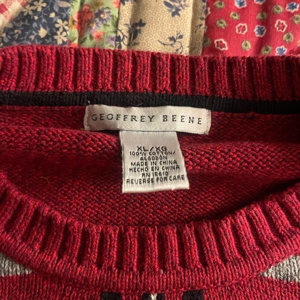 Other Geoffrey Beene Red Plaid Men's Sweater size XL Size US XL / EU 56 / 4 - 3 Thumbnail