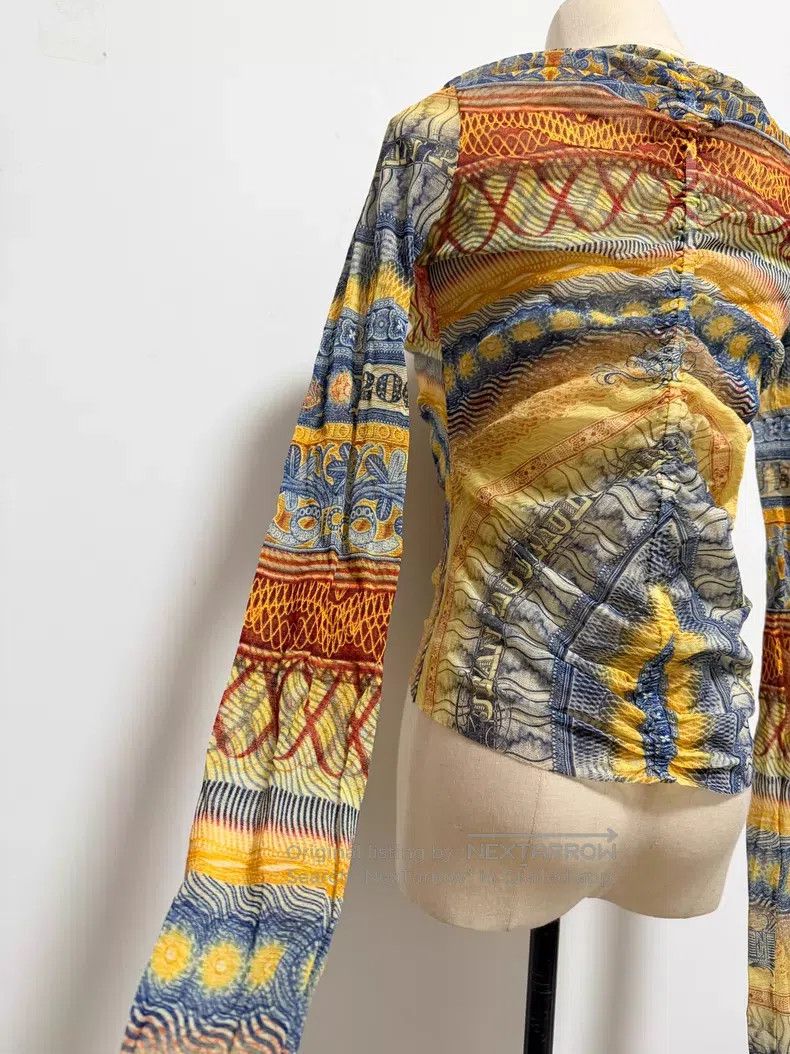 Jean Paul Gaultier Jean Paul Gaultier Printed sheer blouse with vibrant patte Size M / US 6-8 / IT 42-44 - 6 Thumbnail