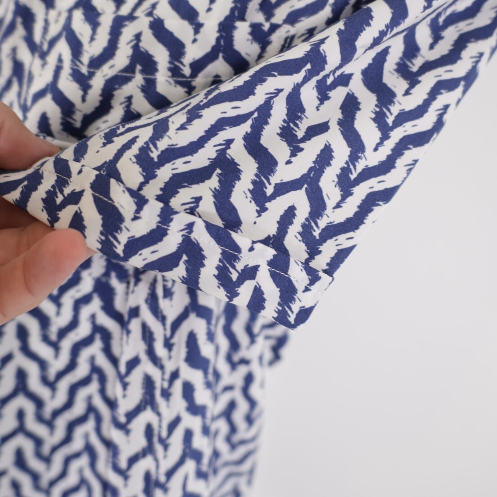 Designer Triton Blue White Zebra Striped Large Stretchy Polyester Dre Size US L / EU 52-54 / 3 - 5 Thumbnail