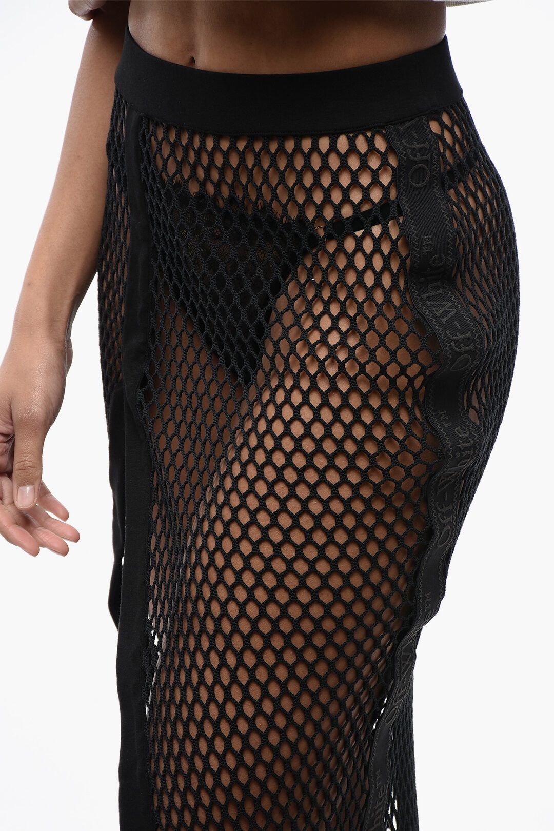 og1mm1125 High-Waisted Midi Skirt in Black