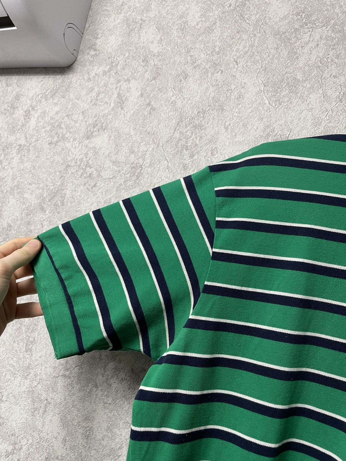 Polo Ralph Lauren Vintage Polo Ralph Lauren Green Striped Polo Shirt Y2K Size US L / EU 52-54 / 3 - 6 Thumbnail