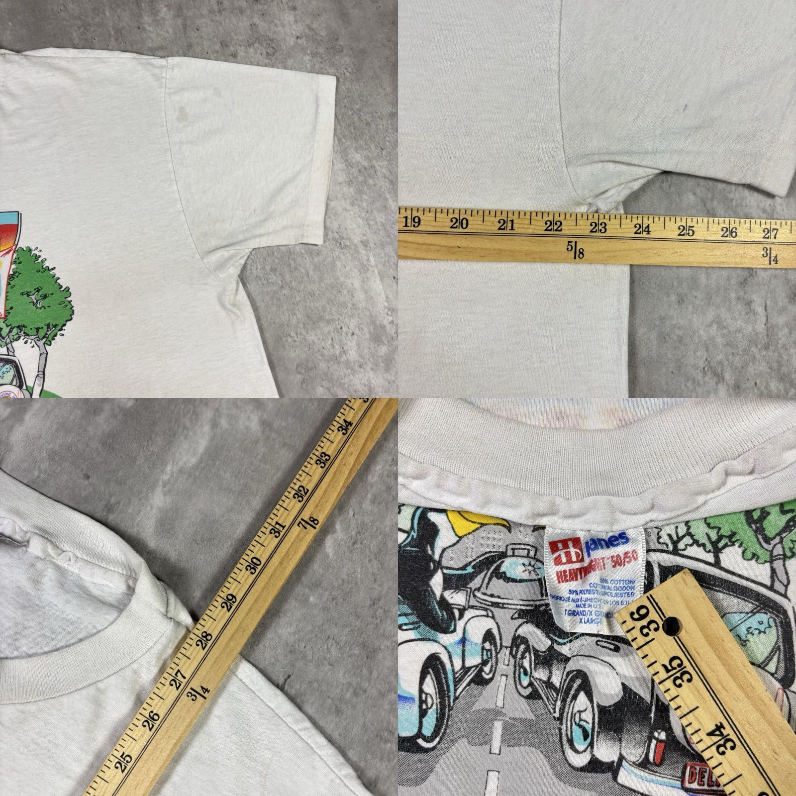 Hanes VINTAGE Hanes T-Shirt 90s Stitch White XL Mens Crew Neck Short Sleeve Size US XL / EU 56 / 4 - 8 Thumbnail