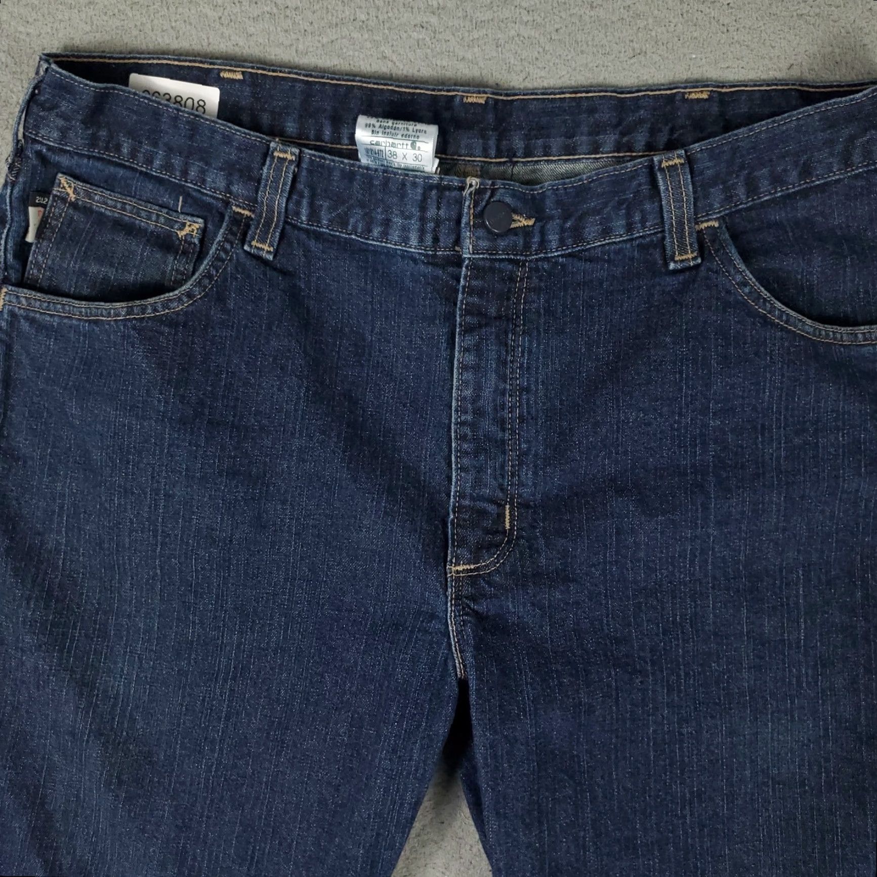 Carhartt Carhartt Jeans Mens 38x25 Denim Straight Leg 5-Pocket Blue Regular Waist 38 Inseam 25 Cotton Denim Jeans Mens Carhartt Size US 38 / EU 54 - 2 Thumbnail