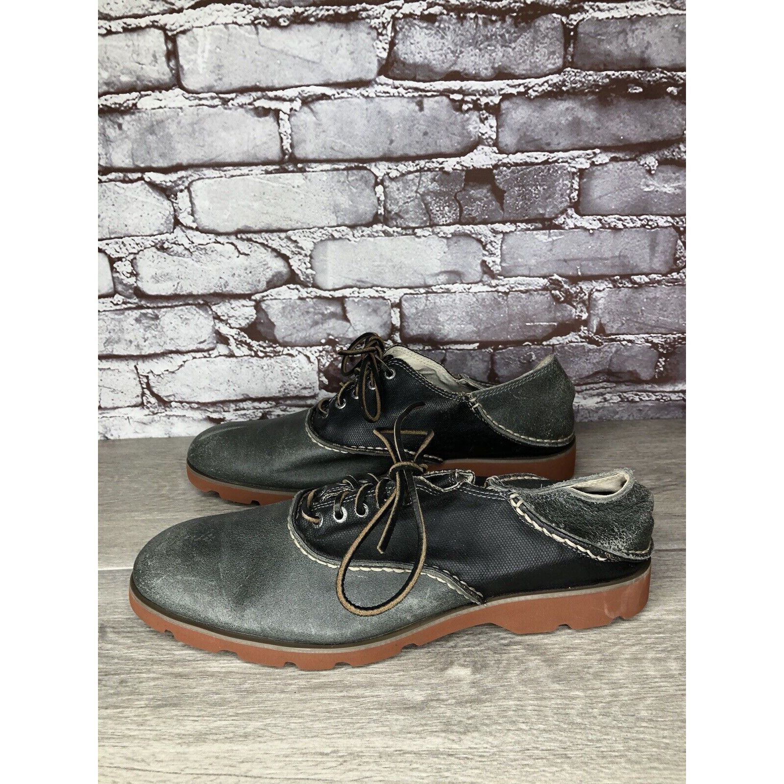 Sperry Sperry Top Sider Gray Black Leather Oxfords Lace Up Shoes Me Size US 11.5 / EU 44-45 - 7 Thumbnail