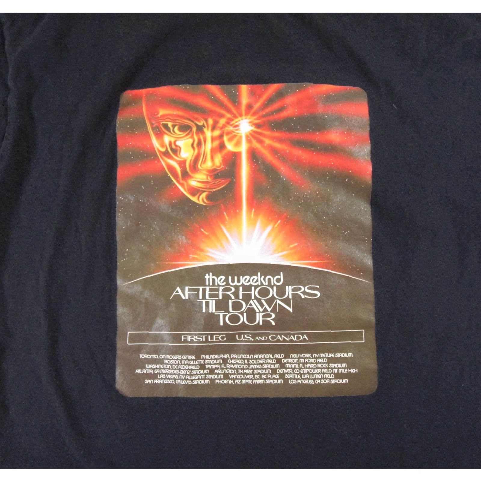 Vintage The Weeknd After Hours Til Dawn Tour Shirt Mens Large Black Graphic Cotton Short Sleeve R&B Hip Hop Size US L / EU 52-54 / 3 - 2 Thumbnail