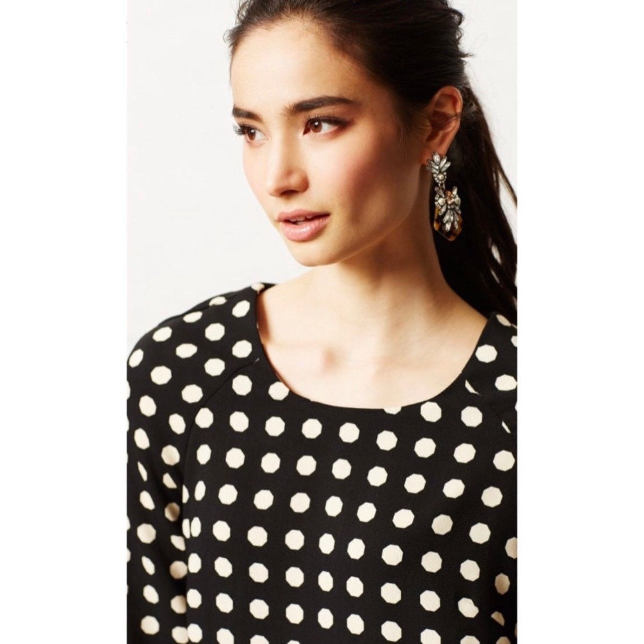 Anthropologie Anthropologie Lili Wang Polka Dot Sheath Dress XS Size XS / US 0-2 / IT 36-38 - 2 Thumbnail