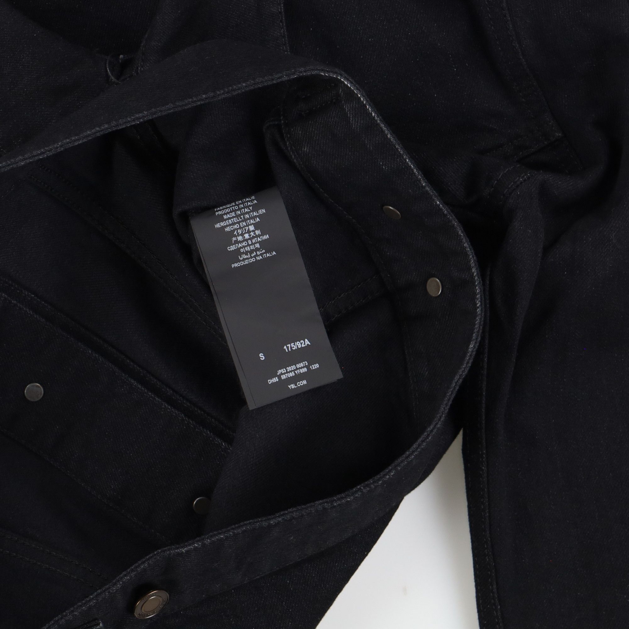 Saint Laurent Paris Black Classic Fitted Denim Trucker Jacket Size US S / EU 44-46 / 1 - 10 Thumbnail