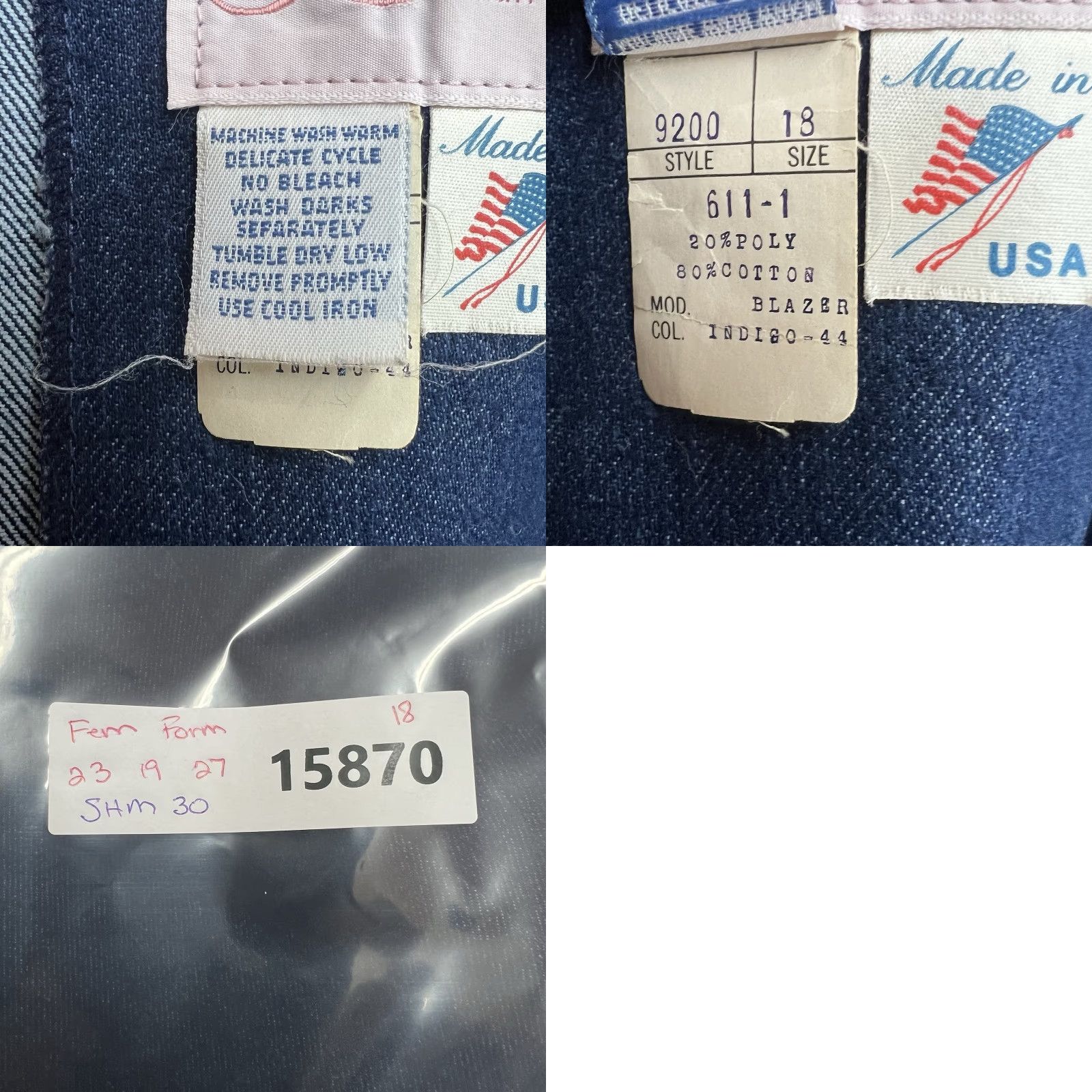 Vintage VINTAGE Fem-Form Denim Blazer Women’s Size 18 Jacket Blazer Size XXL / US 16-18 / IT 52-54 - 8 Thumbnail