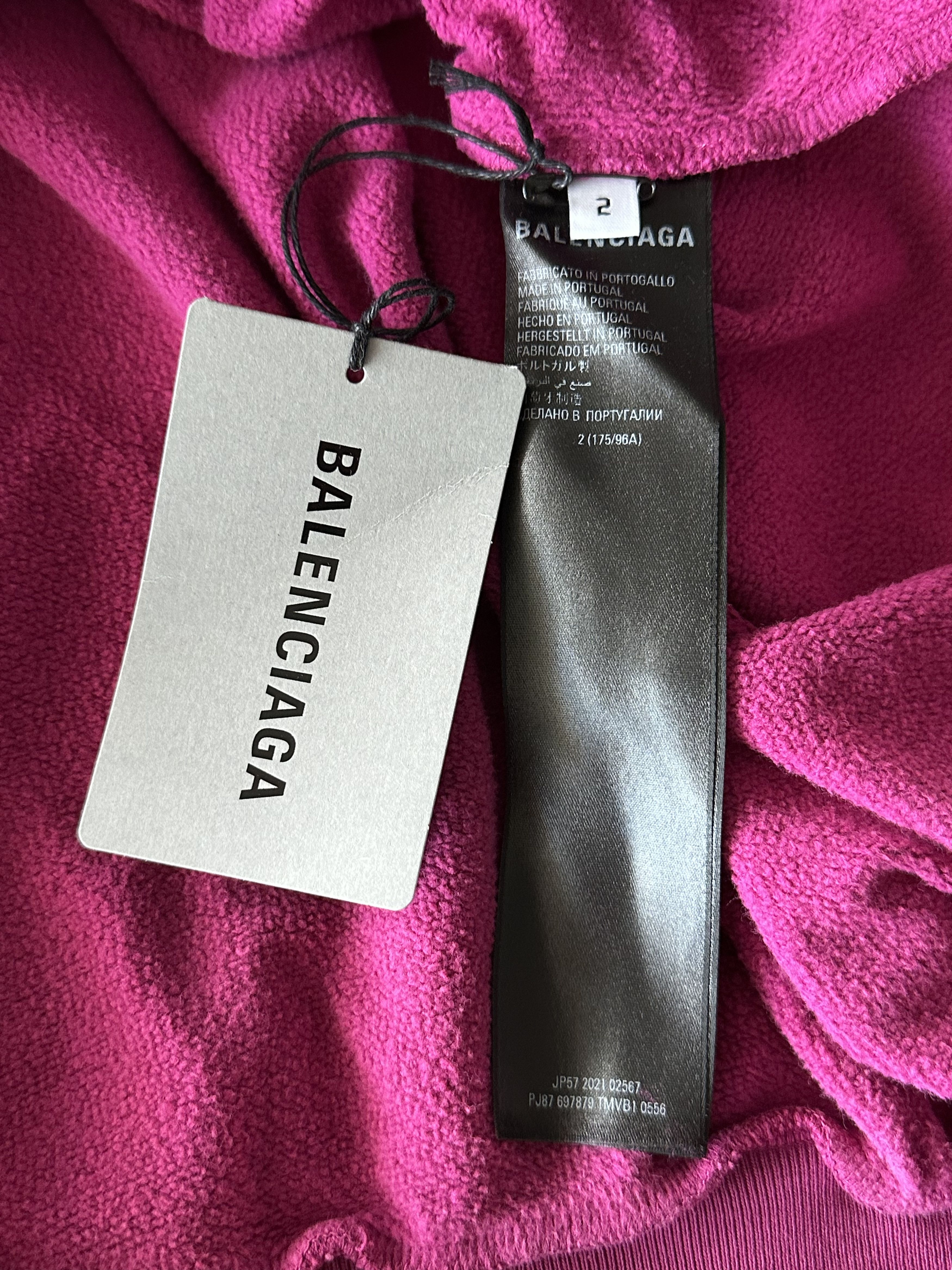 Balenciaga Balenciaga Pink & Multicolor Embroidered Logo Hoodie Size US XXL / EU 58 / 5 - 4 Thumbnail