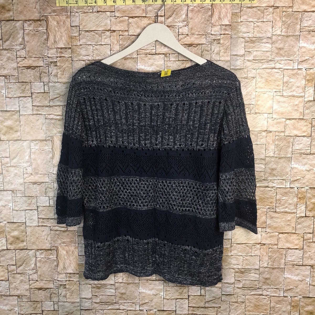 Homespun Knitwear × Japanese Brand × Vintage Japanese Brand Dark Blue crochet vintage Knitwear #A200 Size M / US 6-8 / IT 42-44 - 1 Thumbnail