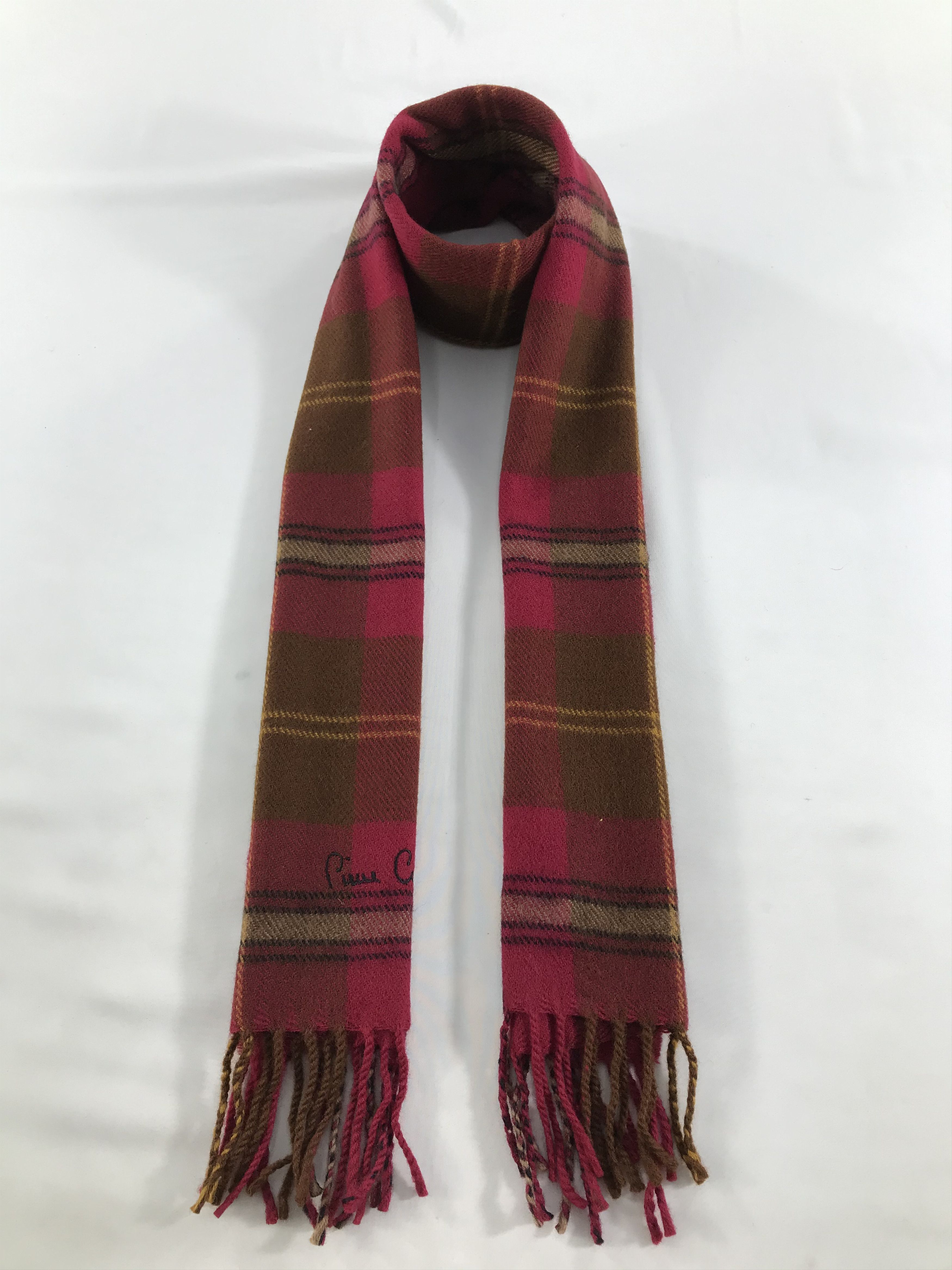 Pierre Cardin Pierre Cardin Tartan Wool Scarf Muffler V166 Size ONE SIZE - 1 Thumbnail