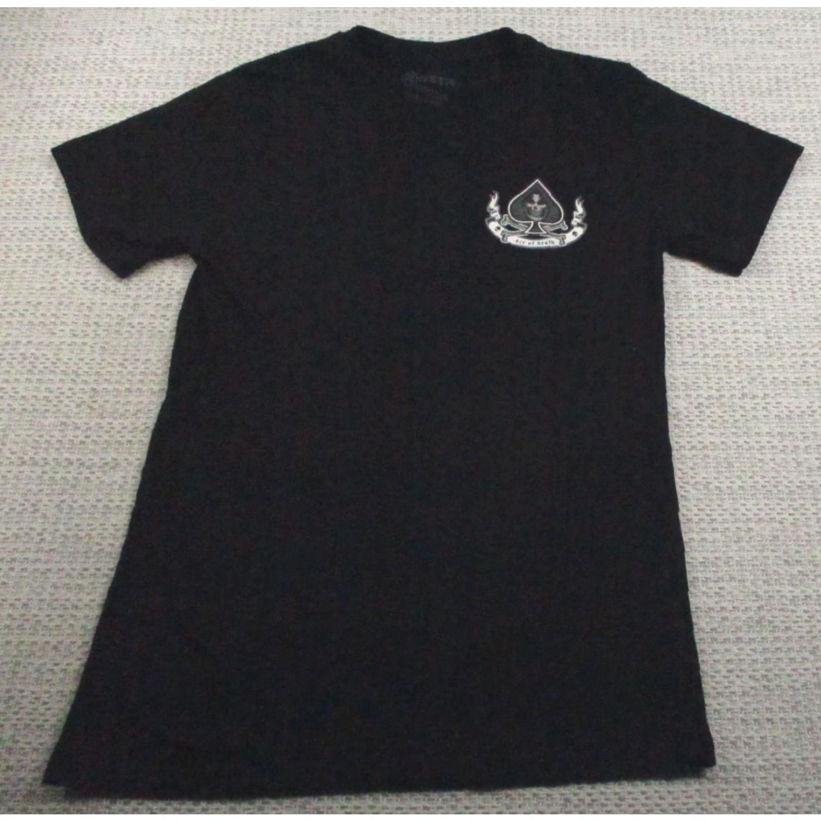Vintage RGSTR Ace Of Death Shirt Mens Small Black Grim Reaper Spade Graphic Tee Size US S / EU 44-46 / 1 - 3 Thumbnail