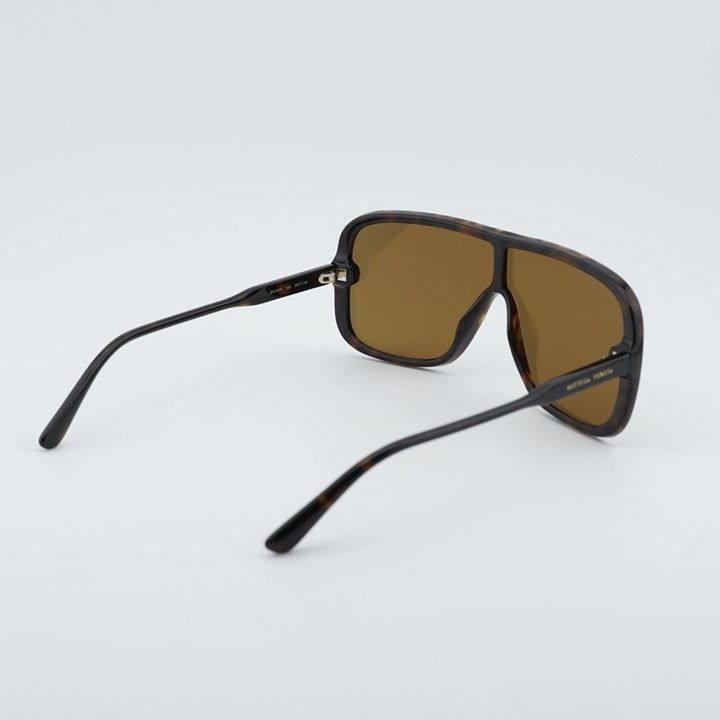 Bottega Veneta Bottega Veneta BV0167S 003 Sunglasses Havana Shield Frame Size ONE SIZE - 4 Thumbnail
