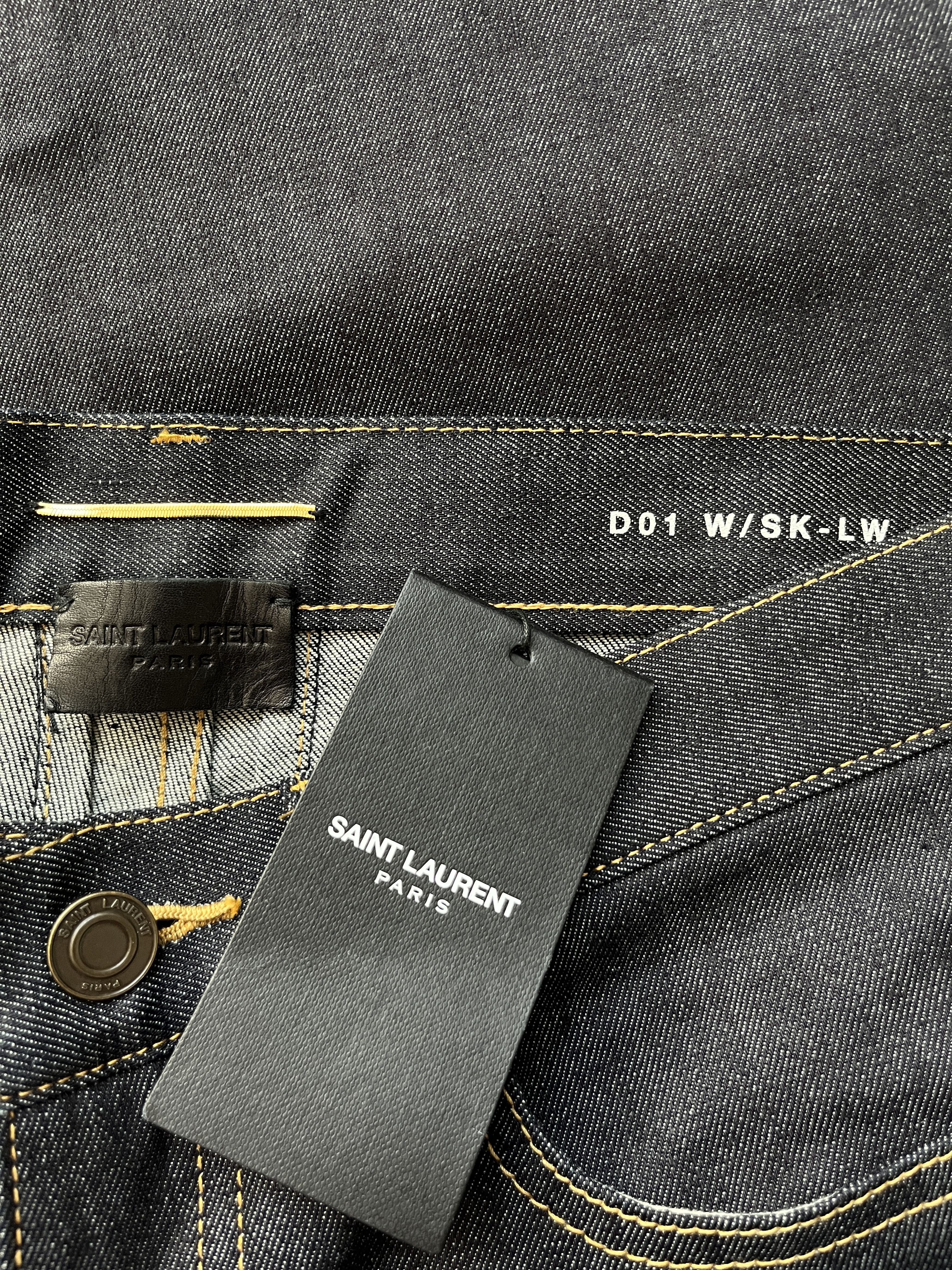 Hedi Slimane × Saint Laurent Paris 2012 Saint Laurent by Hedi D01 Raw Denim Jeans Size 27" / US 4 / IT 40 - 3 Thumbnail