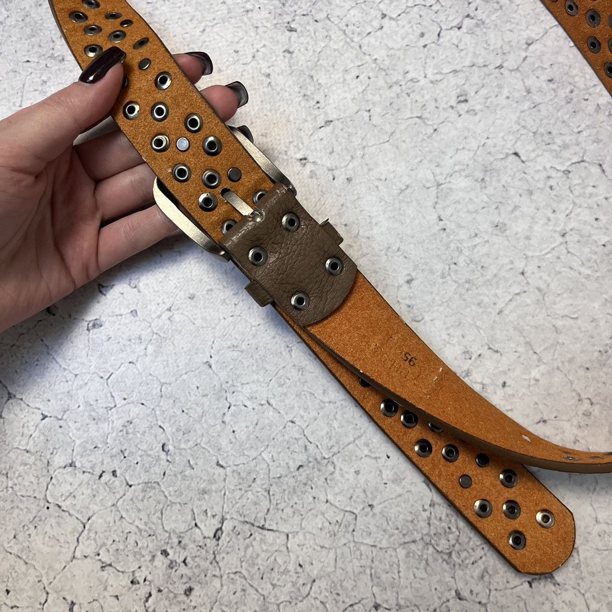Vintage Vintage Belt Leather Metallic Stars B.B Simon Style Size ONE SIZE - 4 Thumbnail