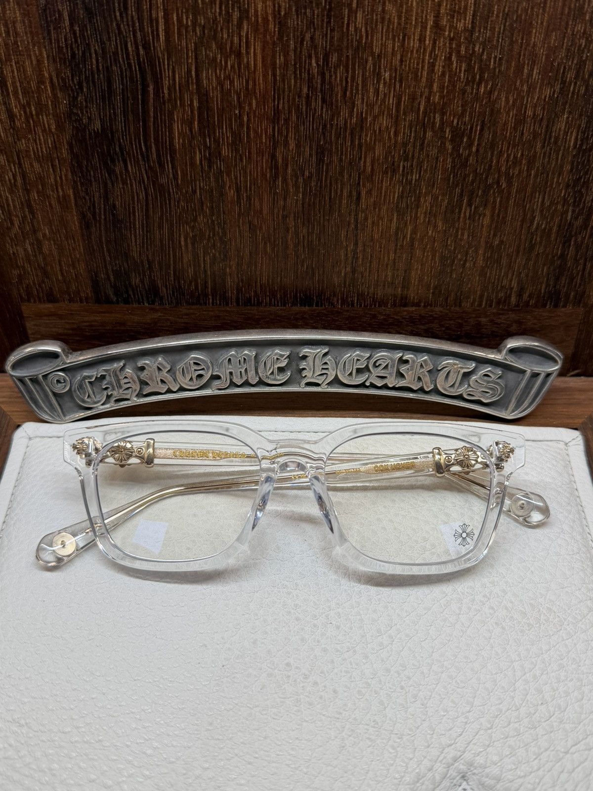Chrome Hearts Cox Ucker Glasses Crystal/Gold