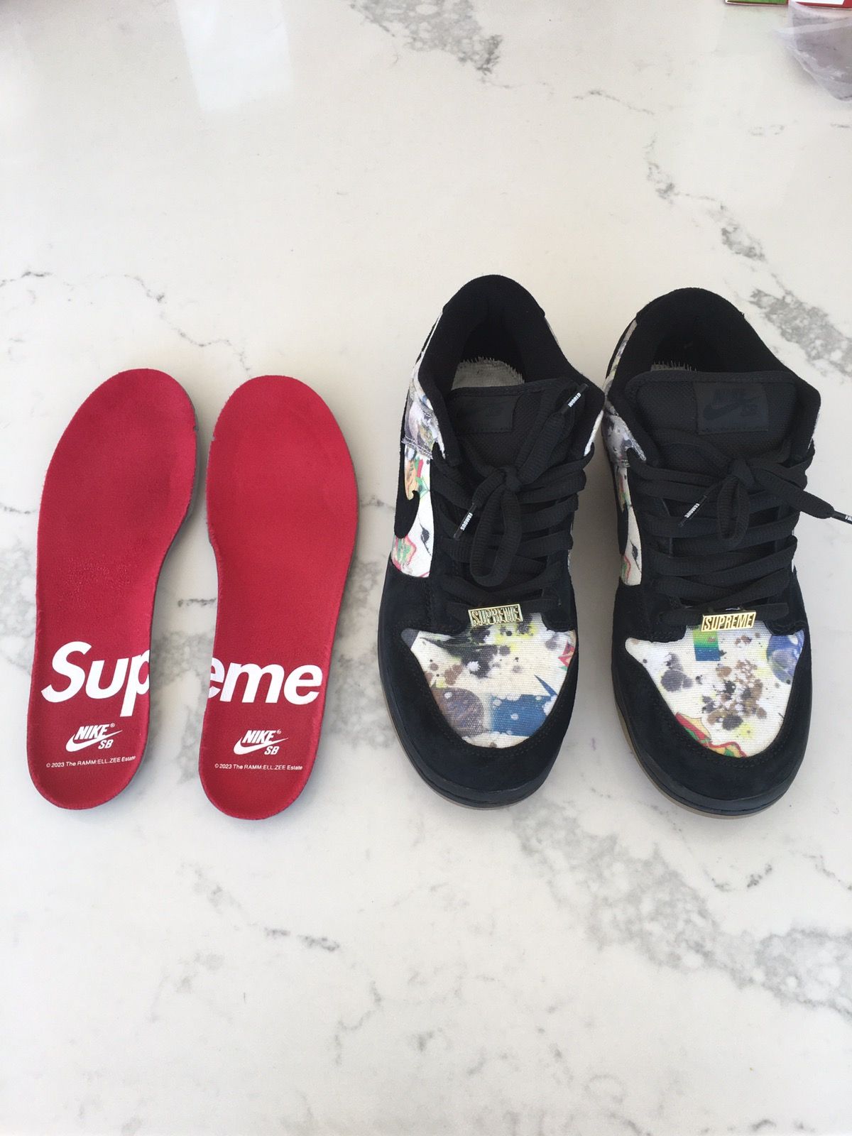 Pre-owned Nike X Supreme Rammellzee Supreme X Nike Sb Dunk-low Shoes In Black