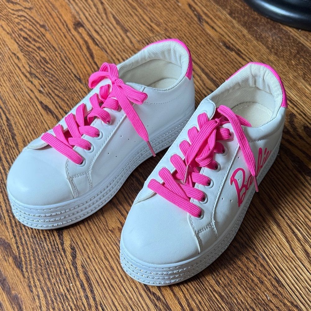 Other Barbie Women’s 9 Pink and White Sneakers with Rhinestones Size US 9 / IT 39 - 1 Thumbnail