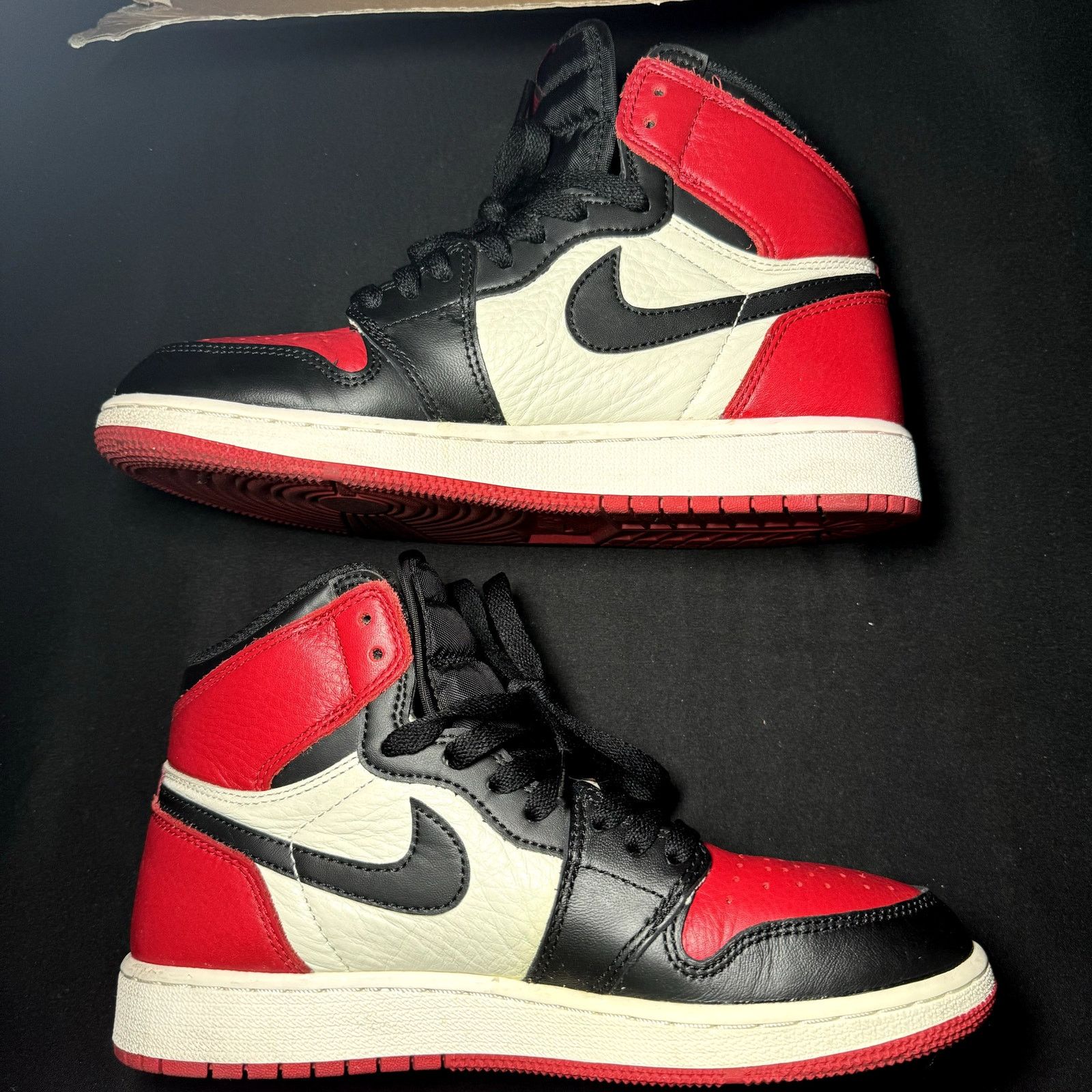 Jordan Brand × Nike Size 6 - Nike Air Jordan 1 OG BG Bred Toe 2018 Men's Shoes Size US 6 / EU 39 - 2 Thumbnail