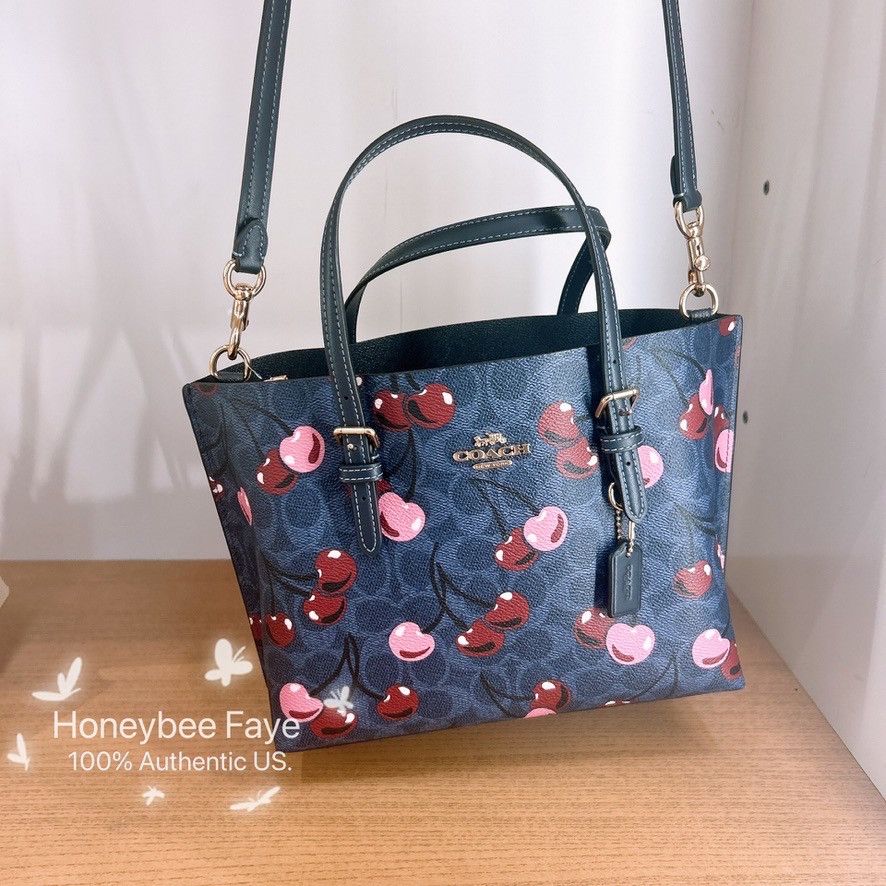 Tote Mollie Signature Bag CZ772 25 In With COACH トートバッグ Cherry