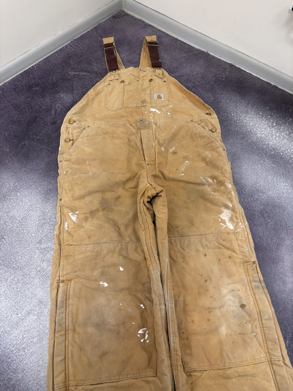 Carhartt Vintage Carhartt Bib Overalls Double Knee Brown Duck Canvas Size US 44 / EU 60 - 4 Thumbnail