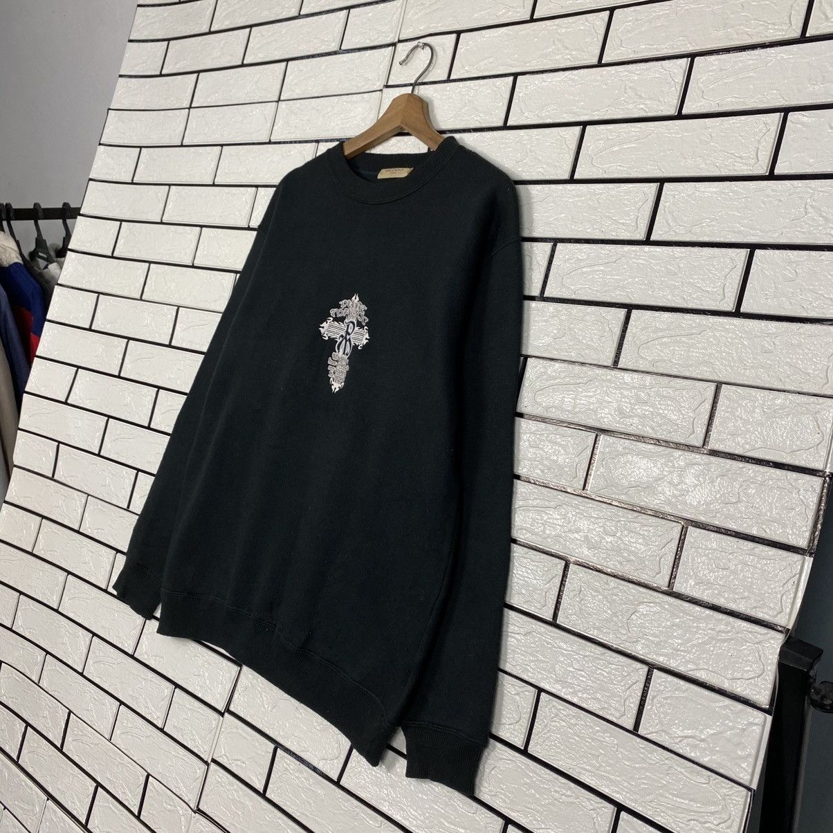 Japanese Brand 📌Vintage Sweatshirt Greetwood Big Logo Cross Design Size US L / EU 52-54 / 3 - 3 Thumbnail