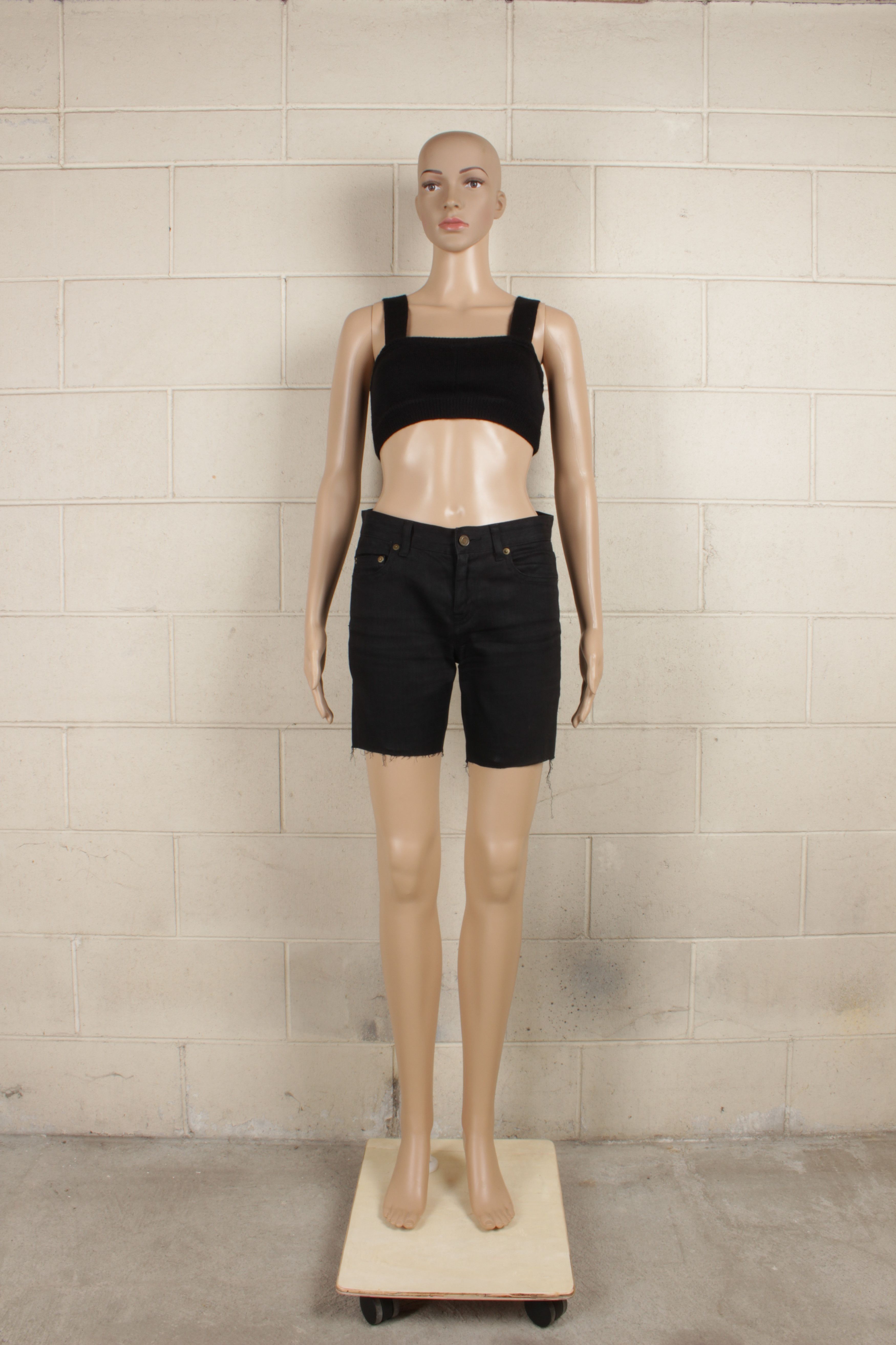 Saint Laurent Paris D01 Cut Off Waxed Denim Shorts Size 26" / US 2 / IT 38 - 1 Thumbnail