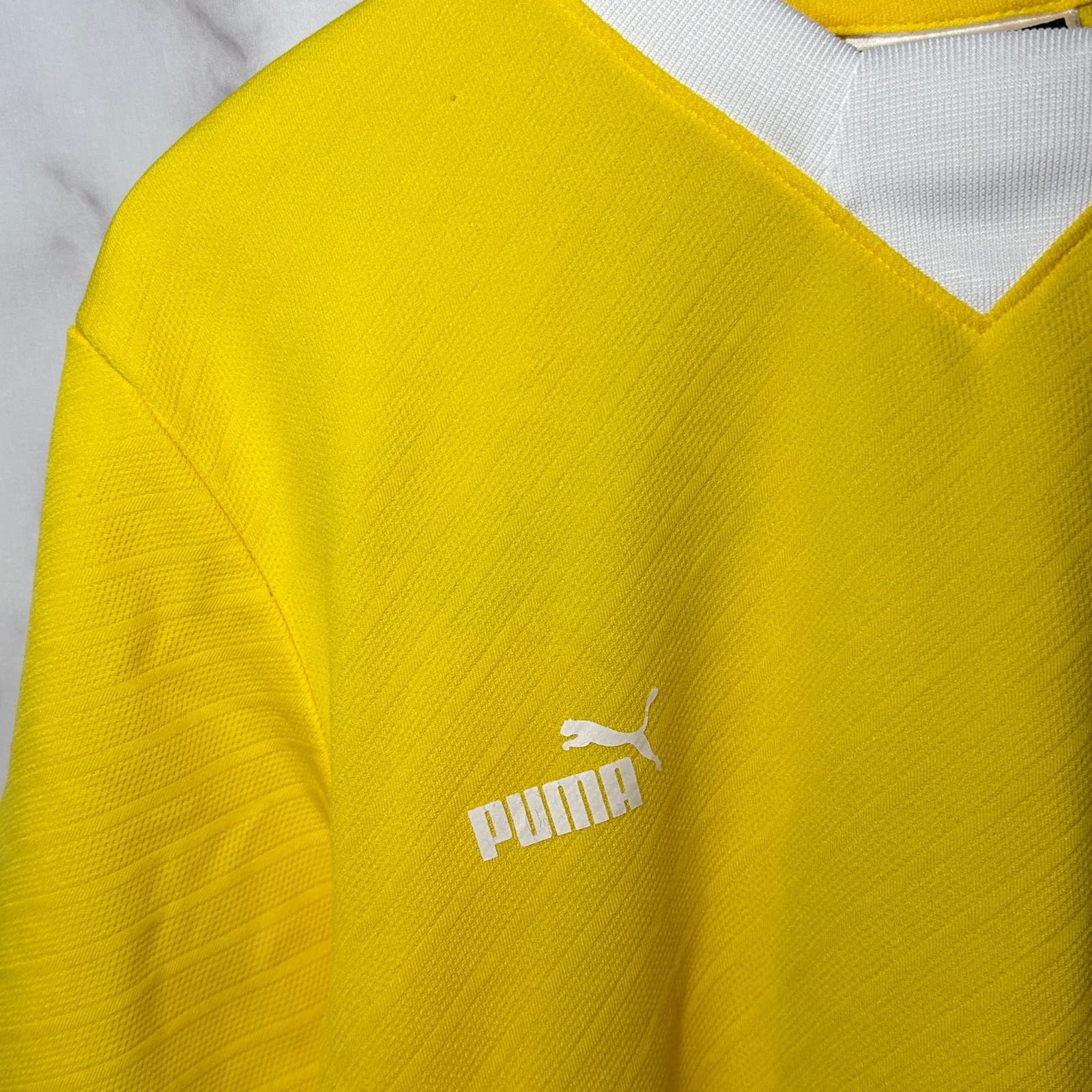 Puma Vintage Yellow Soccer Jersey Size US M / EU 48-50 / 2 - 2 Thumbnail