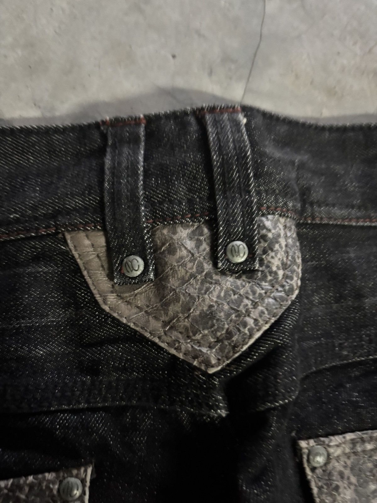 Tornado Mart FLARE NICOLE CLUB FOR MEN SNAKE SKIN POCKET TWIST BOOTCUT Size US 32 / EU 48 - 17 Thumbnail