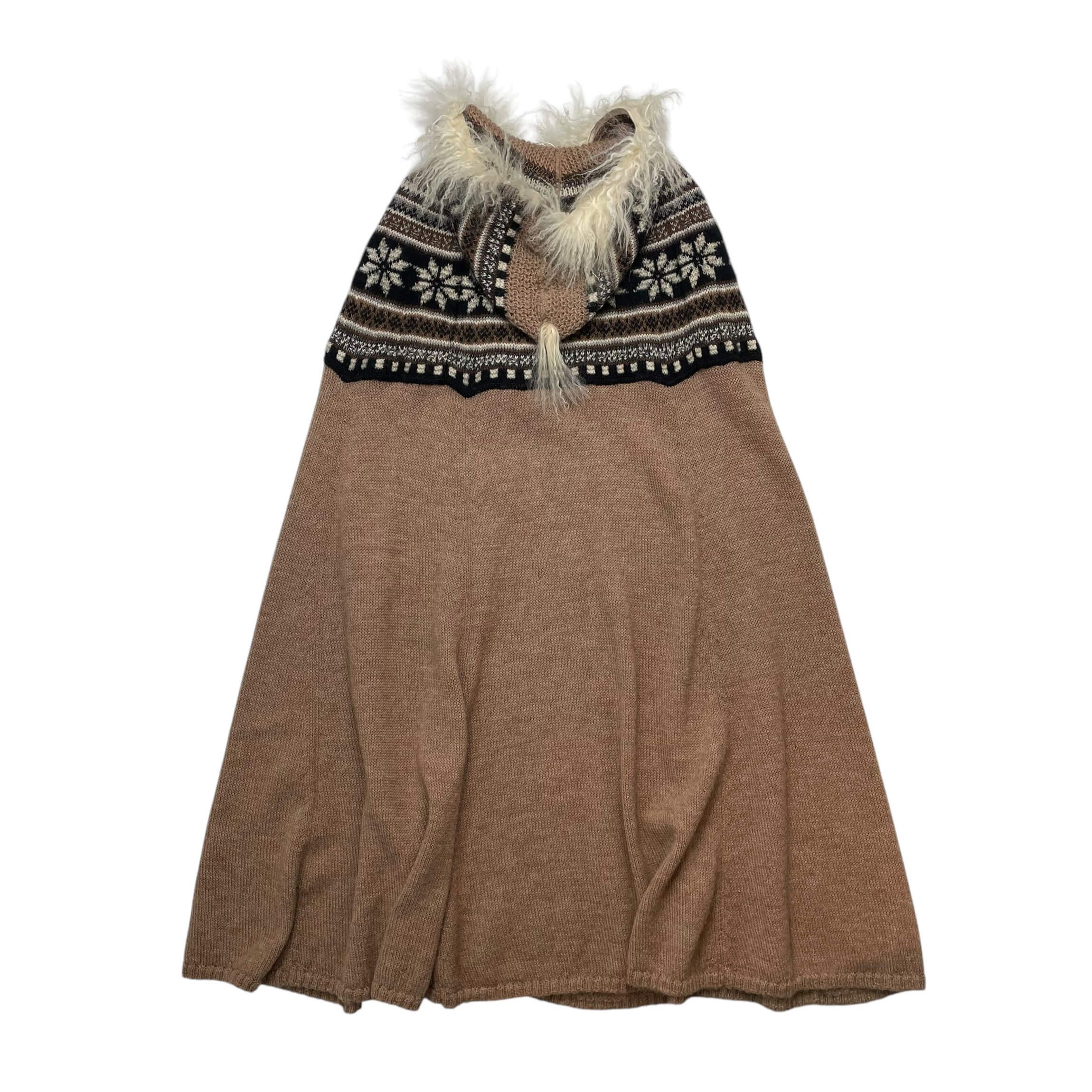 Jean Paul Gaultier 90's jean paul gaultier fair Isle mongolian lamb cape Size L / US 10 / IT 46 - 6 Thumbnail