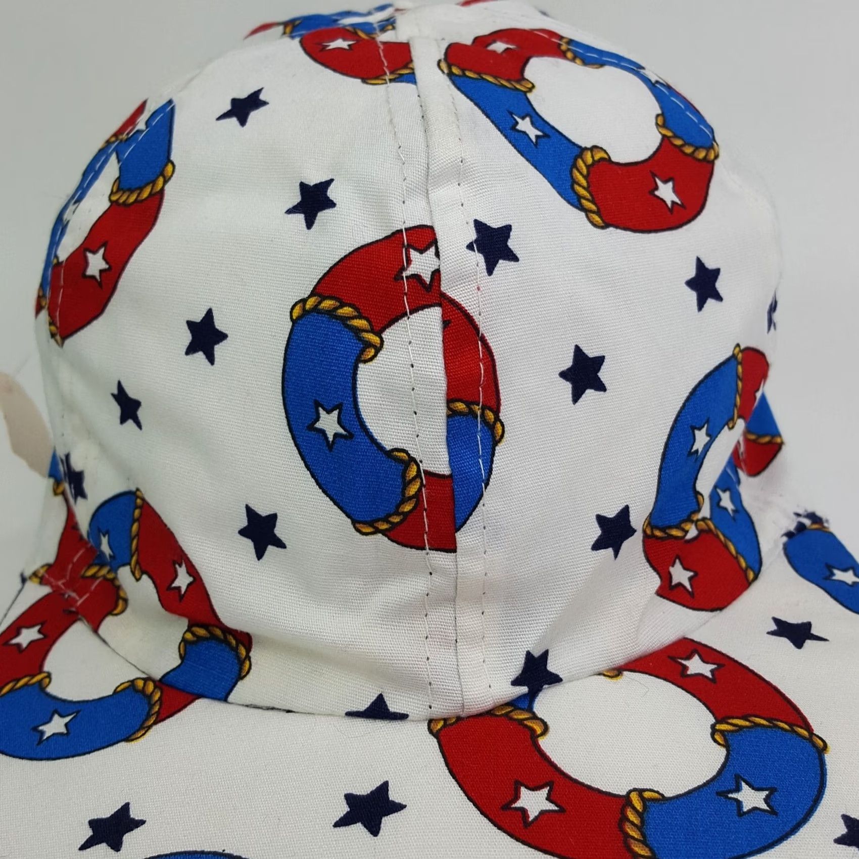 Nautica VINTAGE Nautical Stars Reversible USA Made Art Stretch Hat Boat Baseball Cap shirt? Size ONE SIZE - 4 Thumbnail