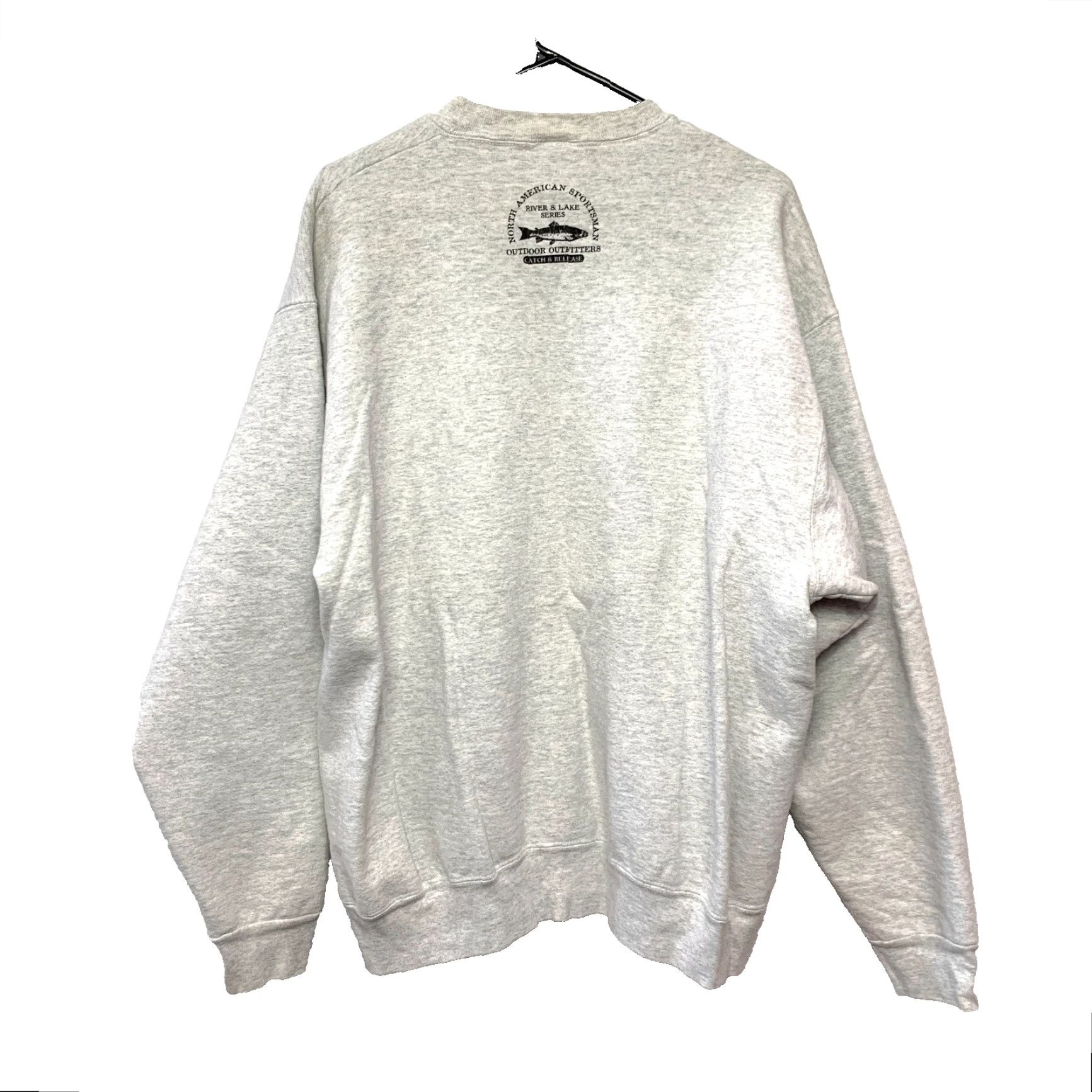 Vintage VINTAGE Largemouth Bass Catch & Release Sweatshirt XL Unisex Adults Gray 90s Crew Neck Pullover 1998 USA UAS Sweatshirt Size US XL / EU 56 / 4 - 8 Thumbnail