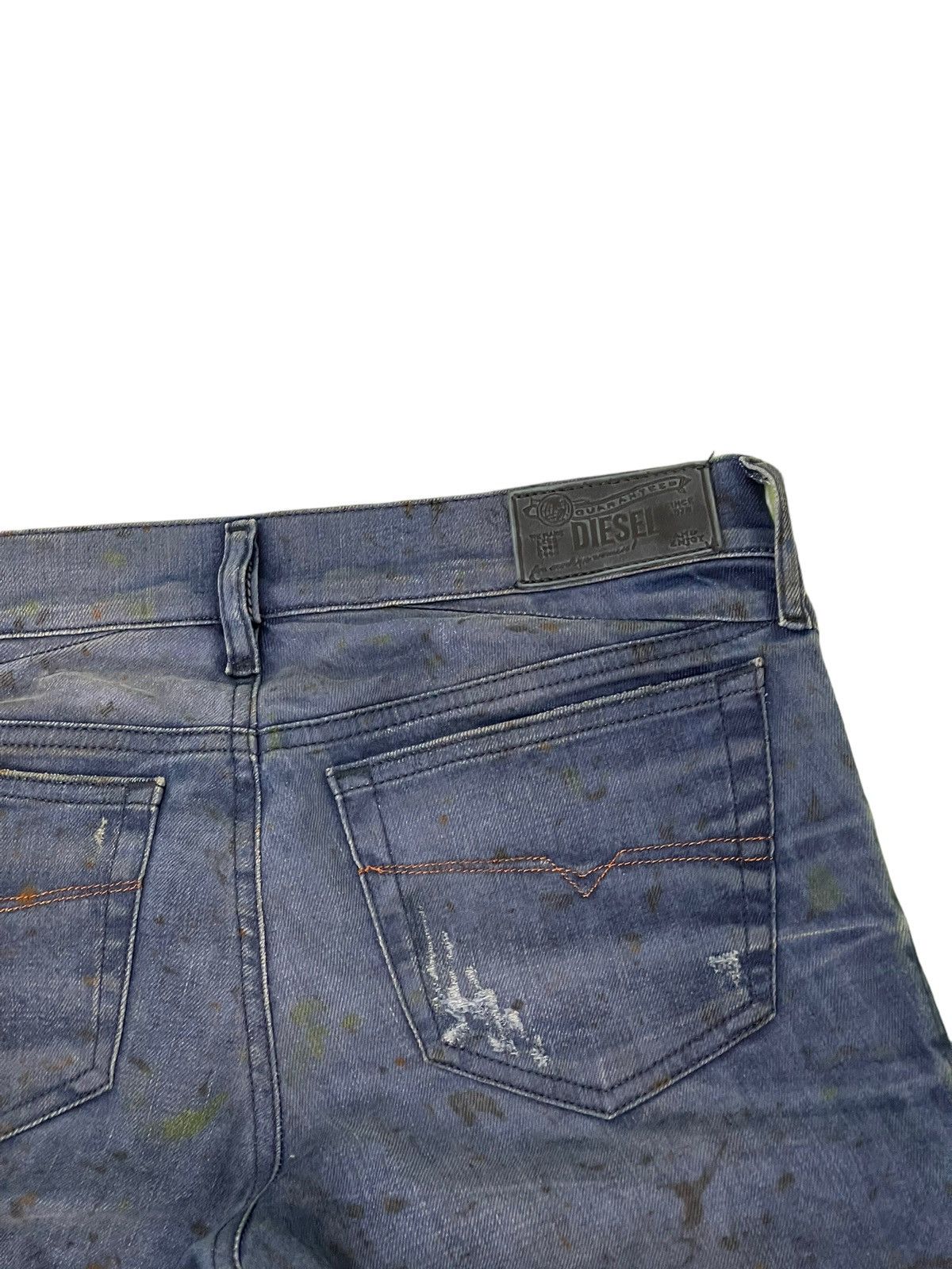 Diesel Skinny Jeans Diesel Gettleg Distress Paint Splash 6🟦2 Size US 29 - 23 Thumbnail