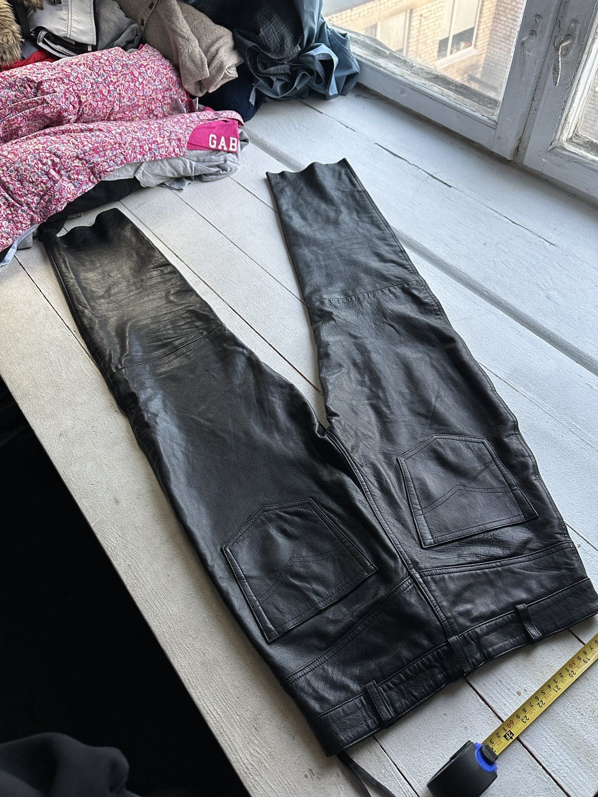 Leather 🚨GRAIL LEATHER PANTS RACING VNTG Cowboy Biker Leather Pants Size US 30 / EU 46 - 8 Thumbnail