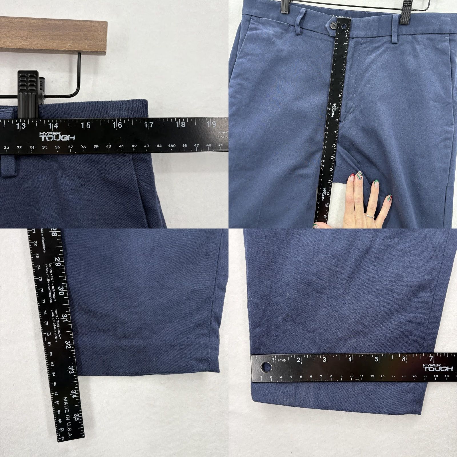 Banana Republic Banana Republic Pants Mens 33x34 Blue Slim Traveler Chino Stretch Casual Work Tapered Front Flat Naut Size US 33 - 8 Thumbnail