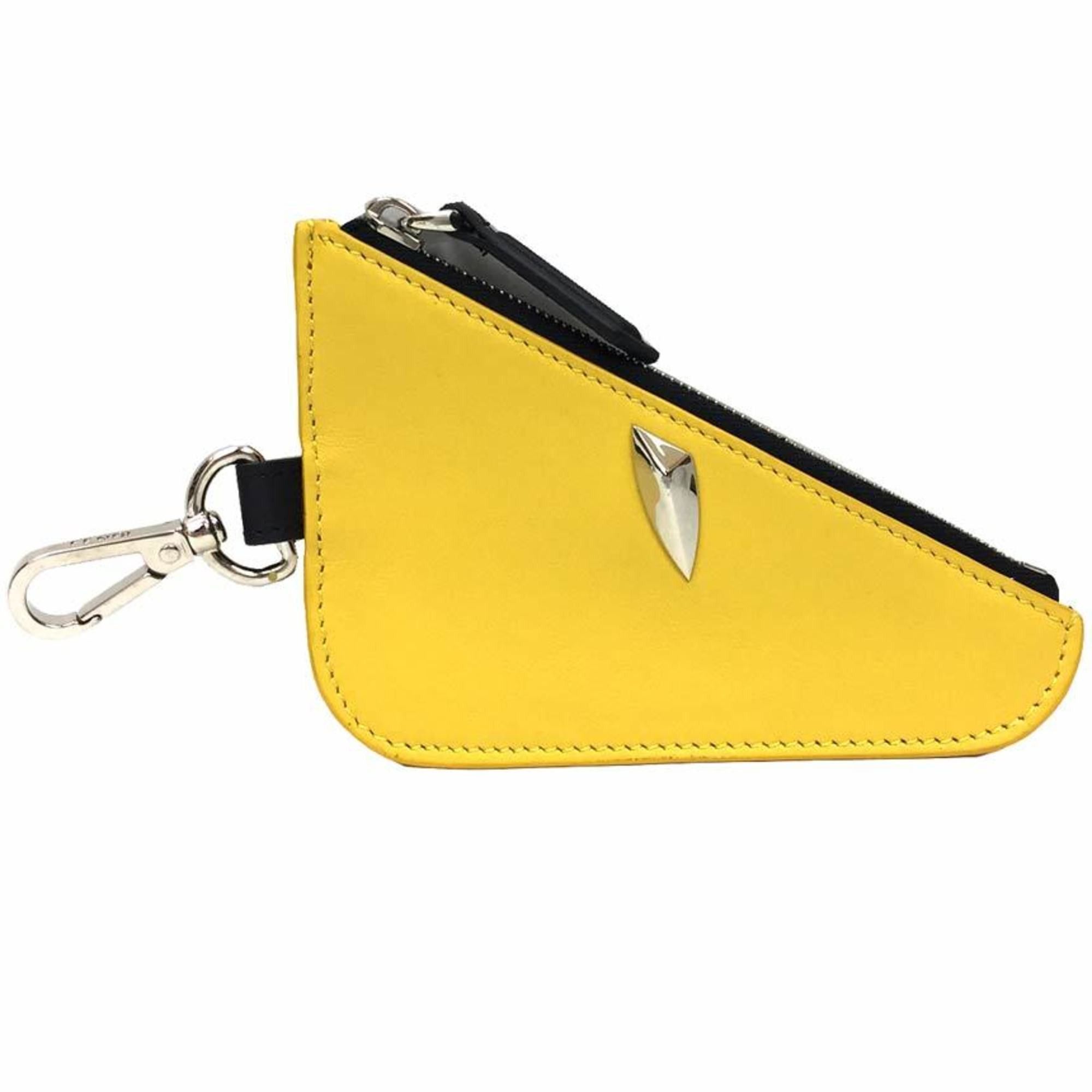 Fendi FENDI Eyes Coin Case, Purse, 7M0251A2FG, Leather, Yellow, Wallet Size ONE SIZE - 1 Thumbnail