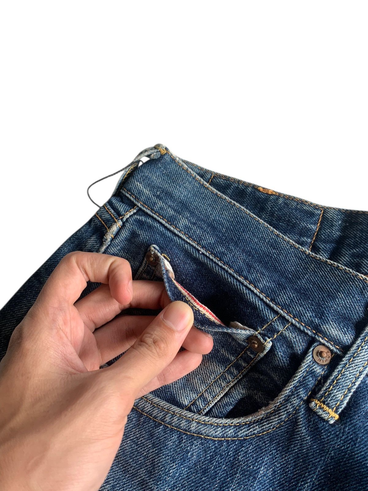 Edwin VINTAGE EDWIN 505 SELVEDGE BAGGY FADED DISTRESSED DENIM Size US 31 - 11 Thumbnail