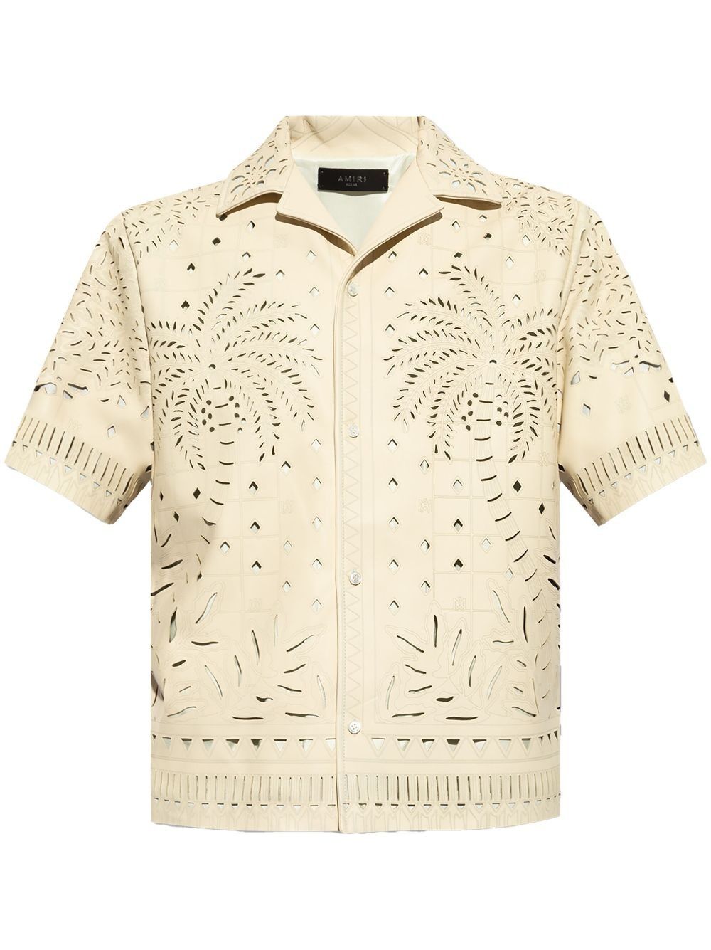 o1s1wg110525 Perforated Leather Shirt in Beige